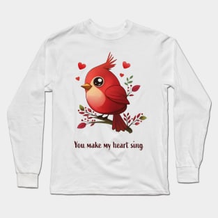 Lovey-Dovey Red Cardinal Love Long Sleeve T-Shirt